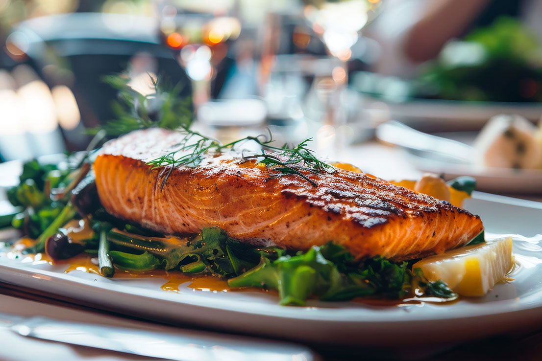 Gebackener Lachs, der einen nicht mehr loslässt