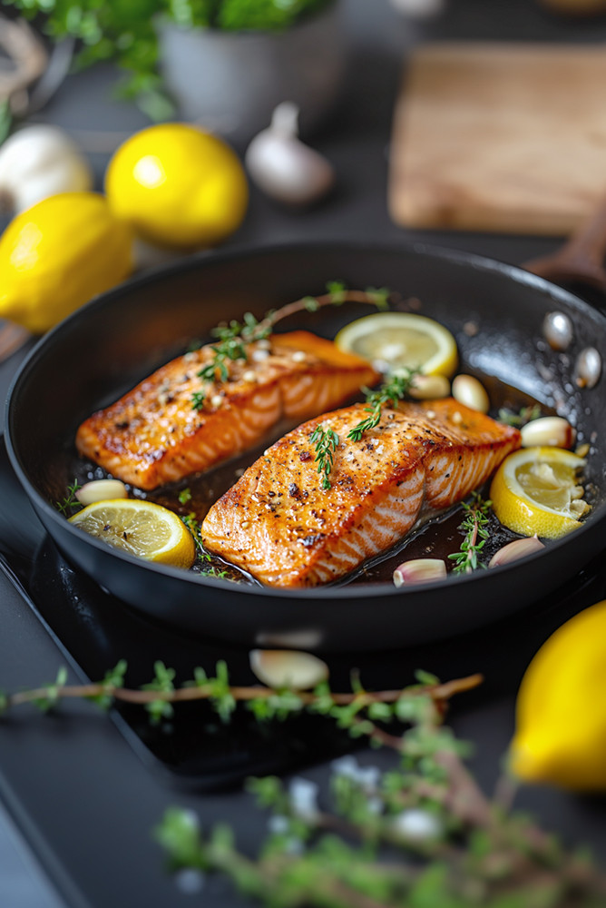 Einfaches und leckeres Rezept für gebratenen Lachs